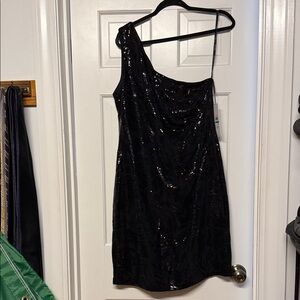 Calvin Klein Collection One-Shoulder Black Dress